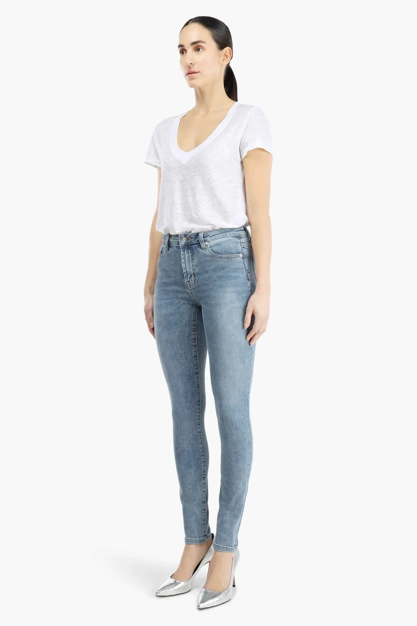 Cheap JANICE Blauwe High Waist Skinny Jeans Rocket Blue 808