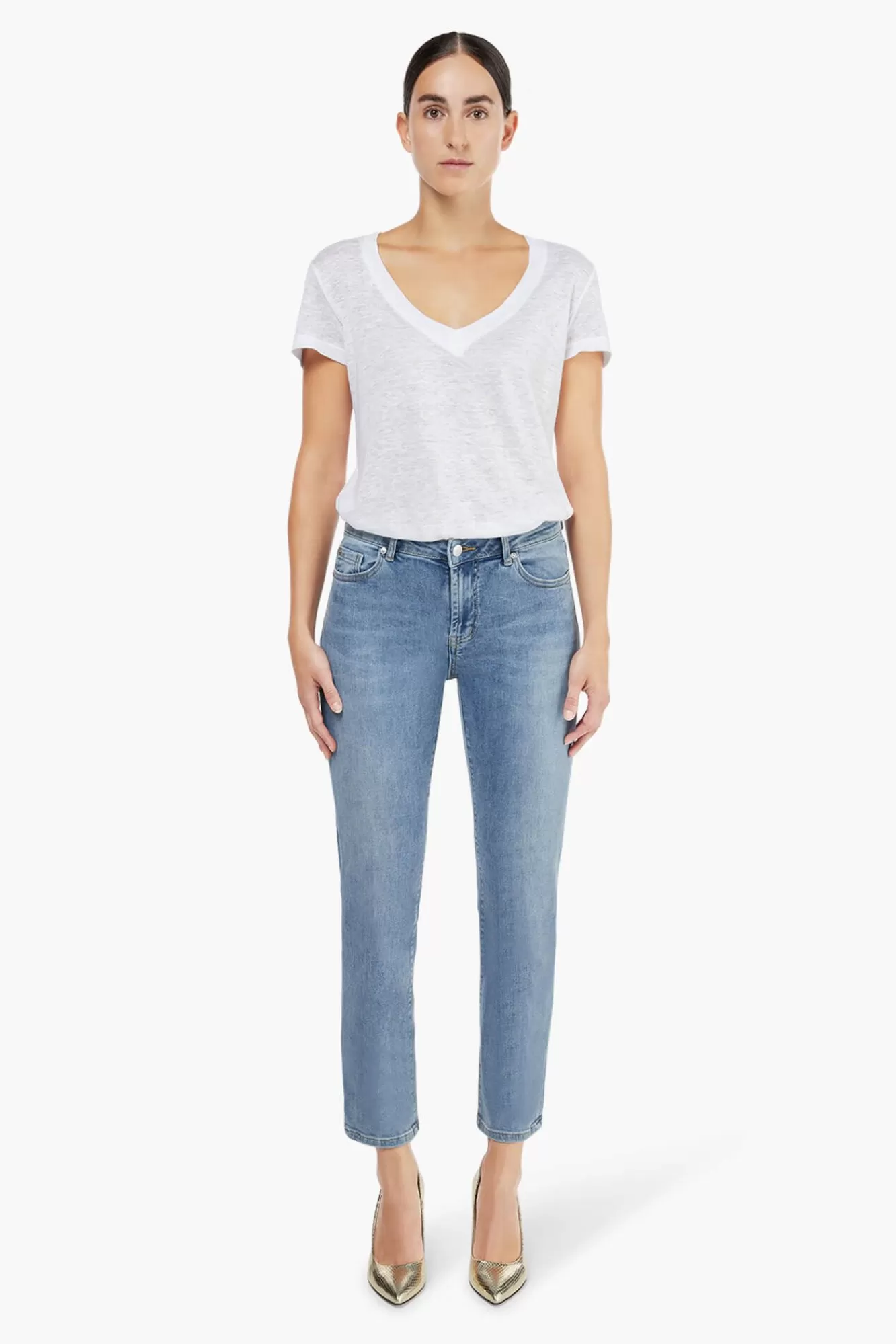 Fashion JANICE Blauwe Mom Jeans Cooper Blue 808