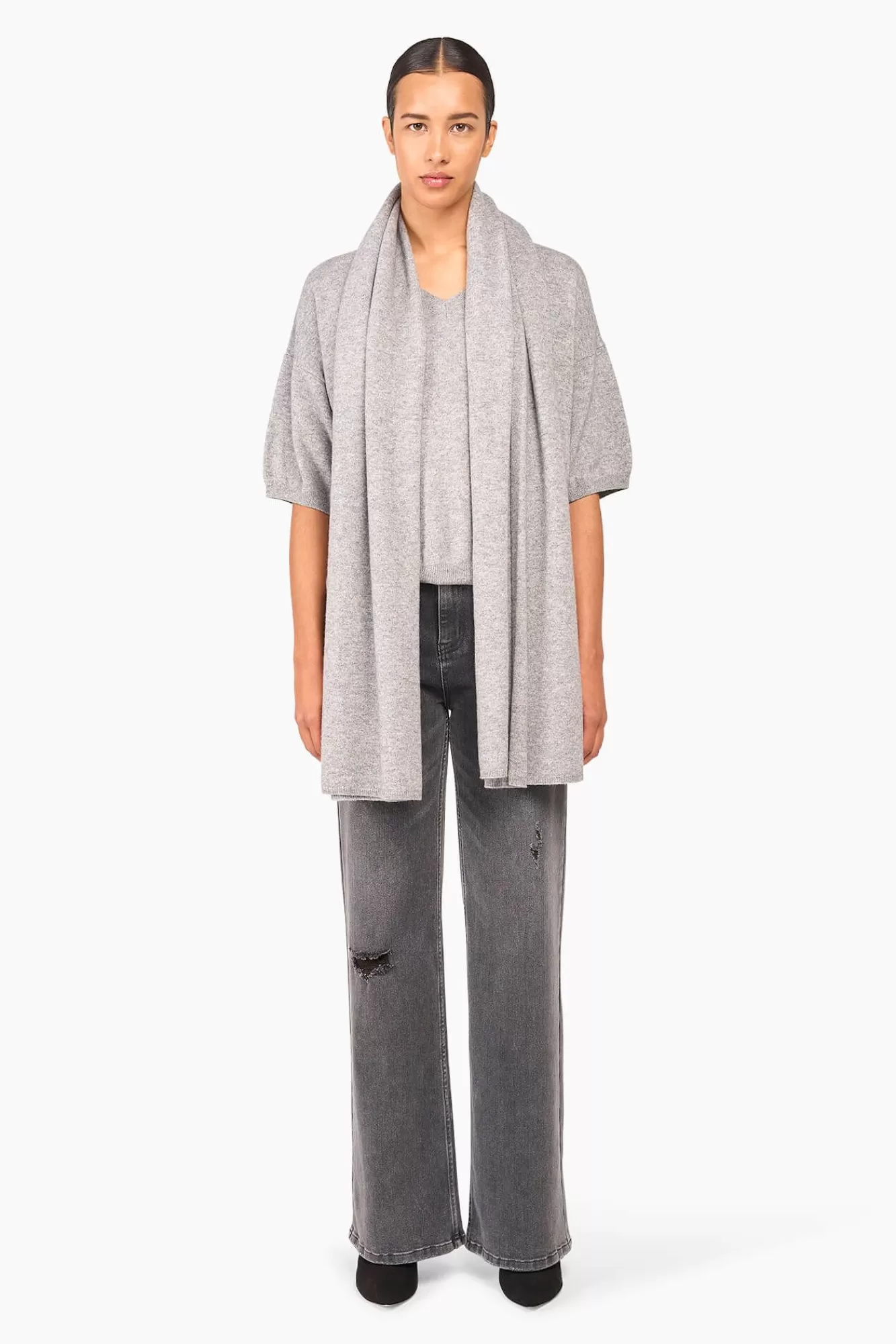 Sale JANICE Cashmere Blend Trui Dames Romeo Grey