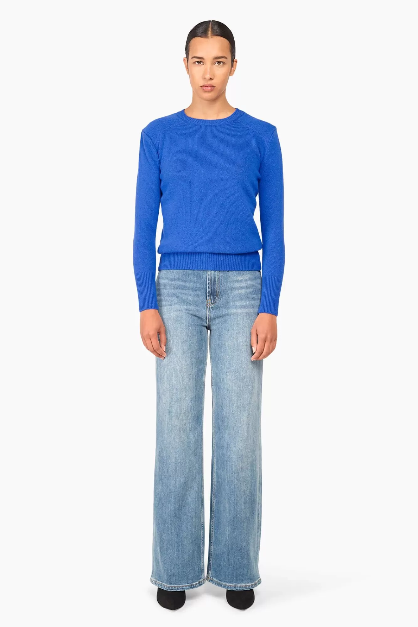 Flash Sale JANICE Cashmere Trui Dames Brody Blauw