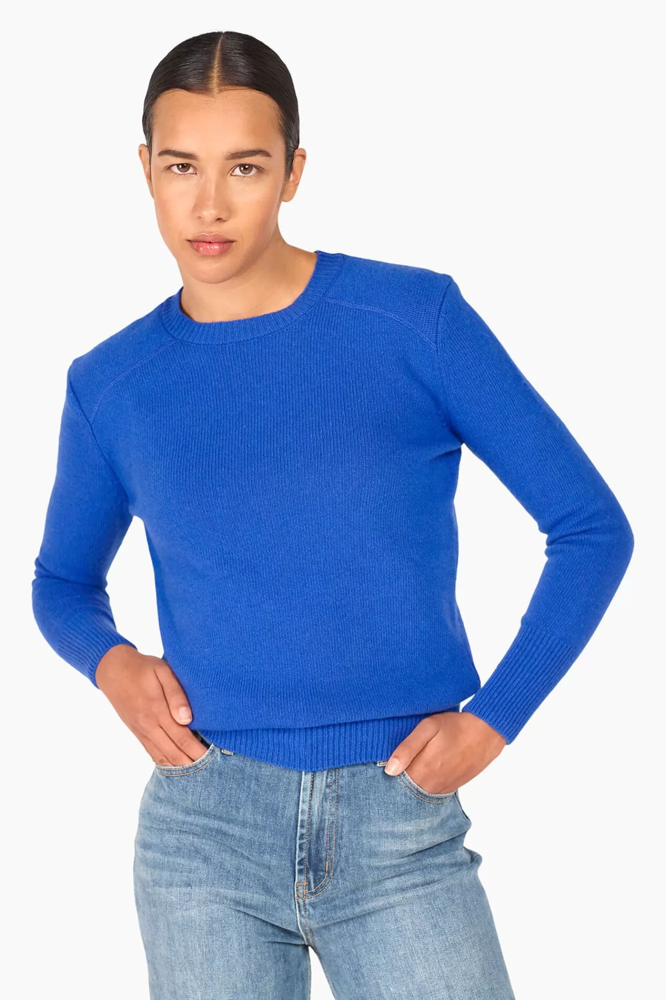 Flash Sale JANICE Cashmere Trui Dames Brody Blauw