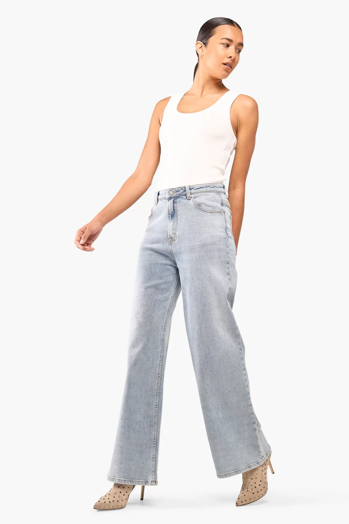 Flash Sale JANICE Dames Jeans Wide Leg Jason Light Denim 300