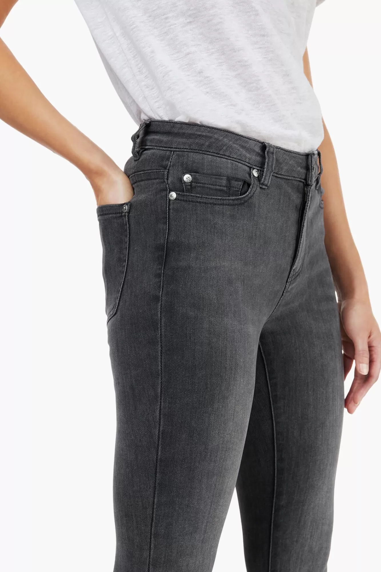 Sale JANICE Grijze High Waist Skinny Jeans Rocket Grey 007