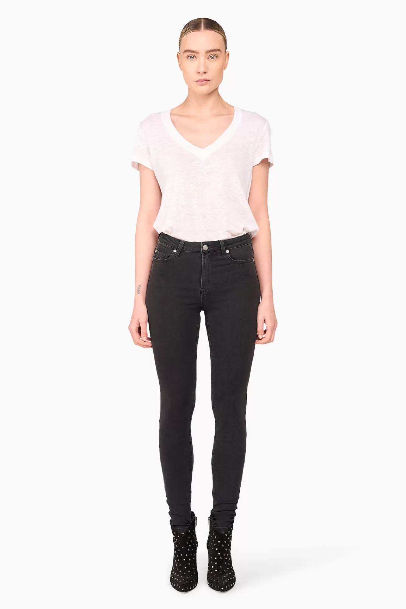 Cheap JANICE High Rise Skinny Jeans Rocket Black 410