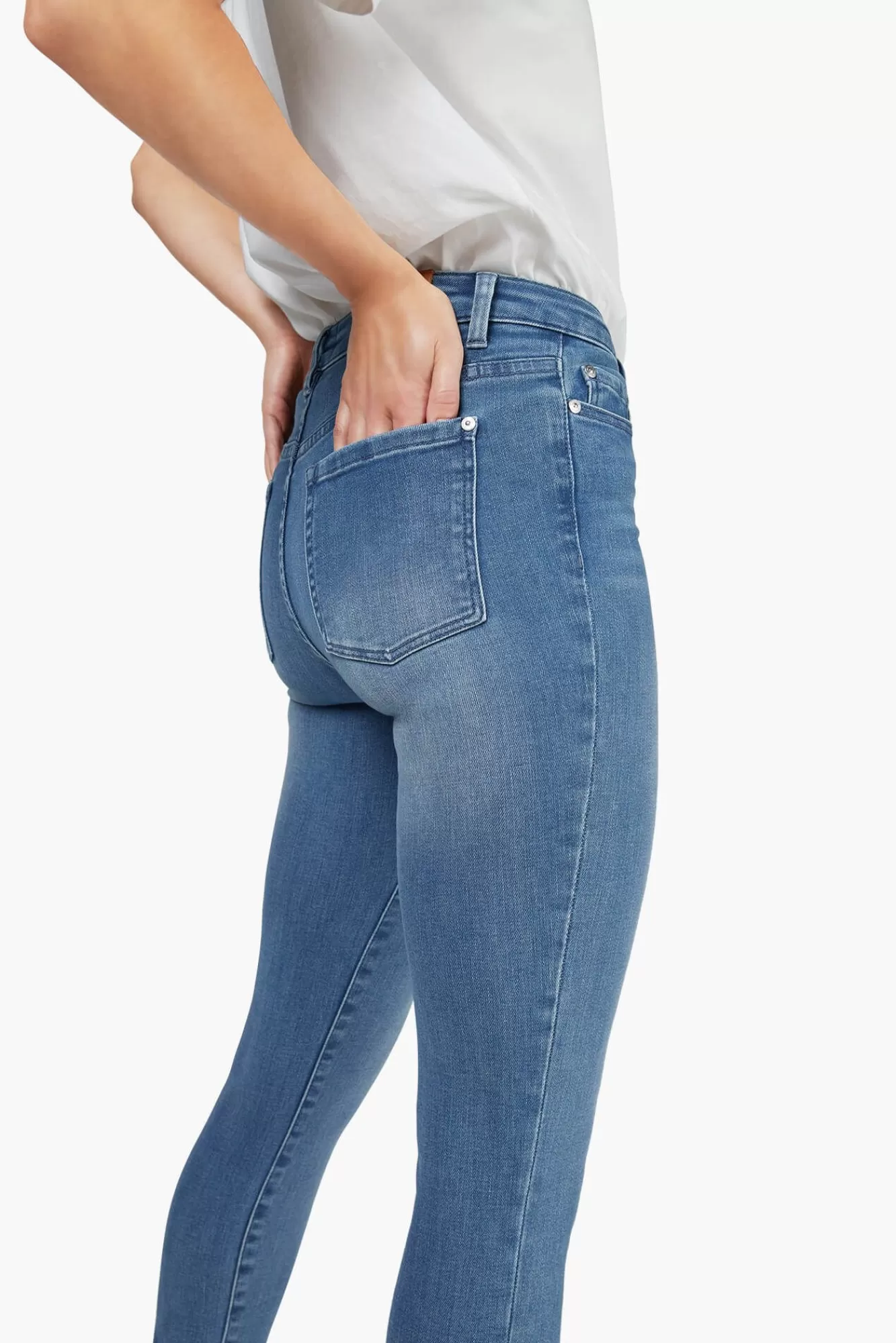 Hot JANICE High Waist Skinny Jeans Rocket Dark Denim 009