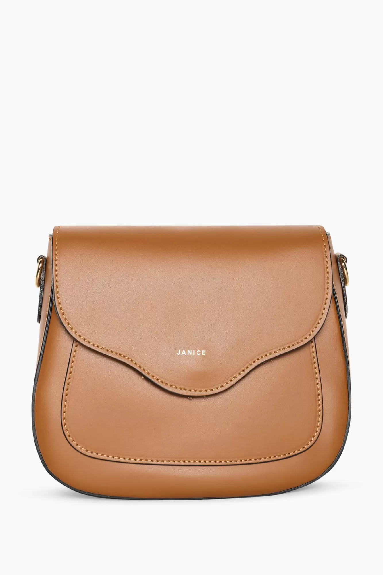 Cheap JANICE Leren Crossbody Dames Nixon Cognac