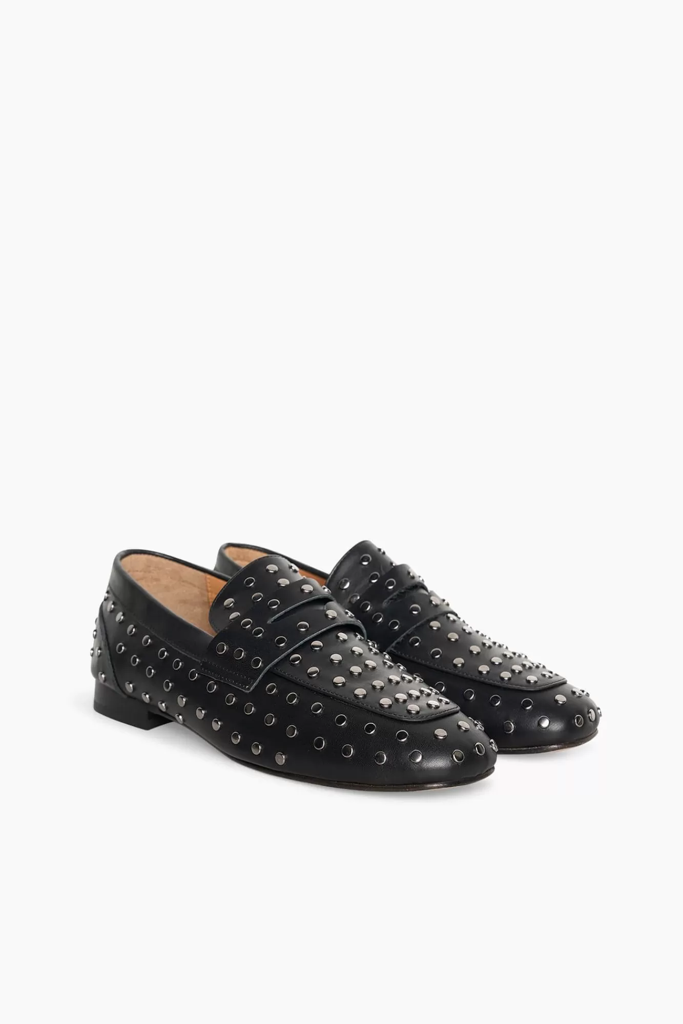 Cheap JANICE Loafer Dames Leer Studs Burt Zwart