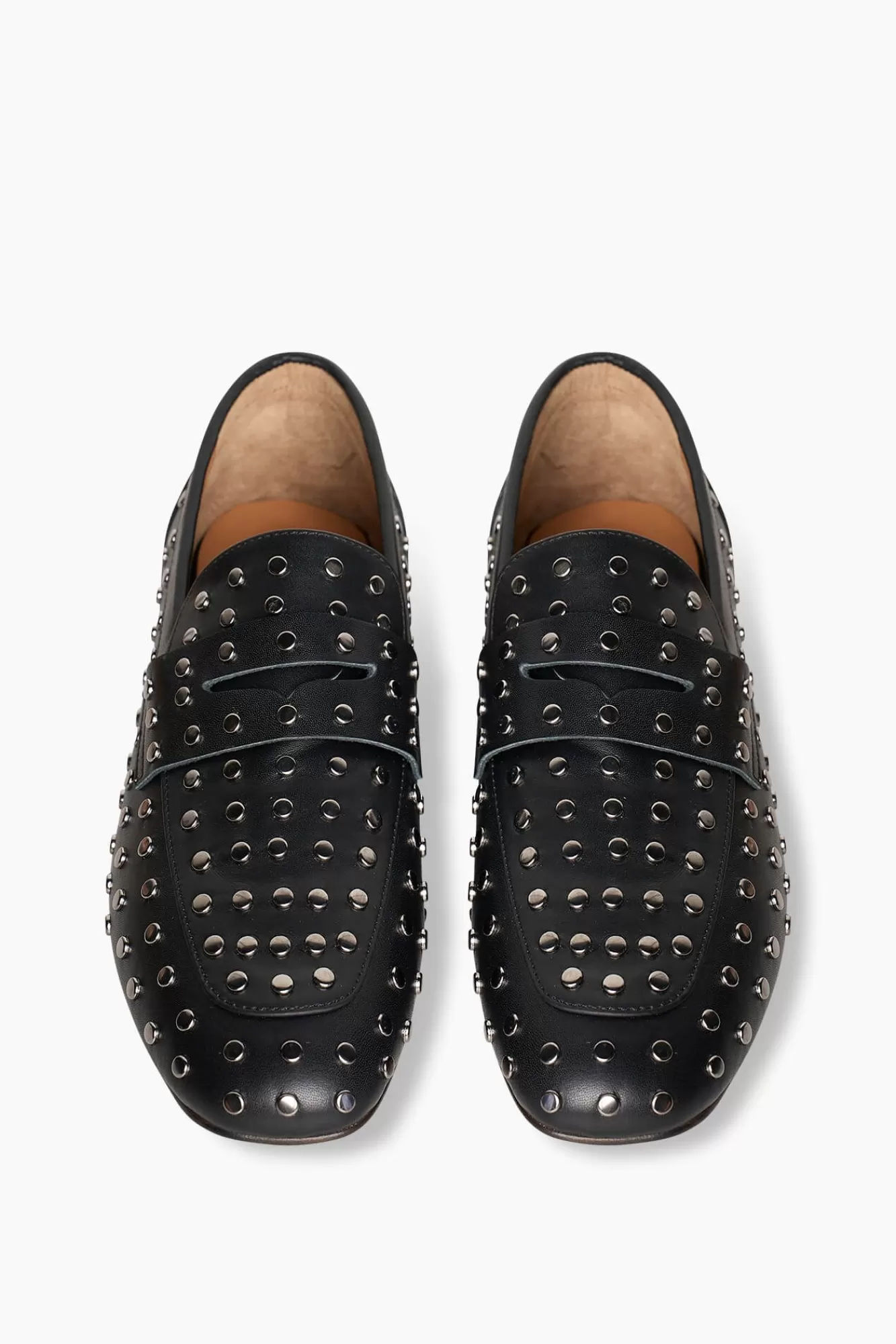 Cheap JANICE Loafer Dames Leer Studs Burt Zwart