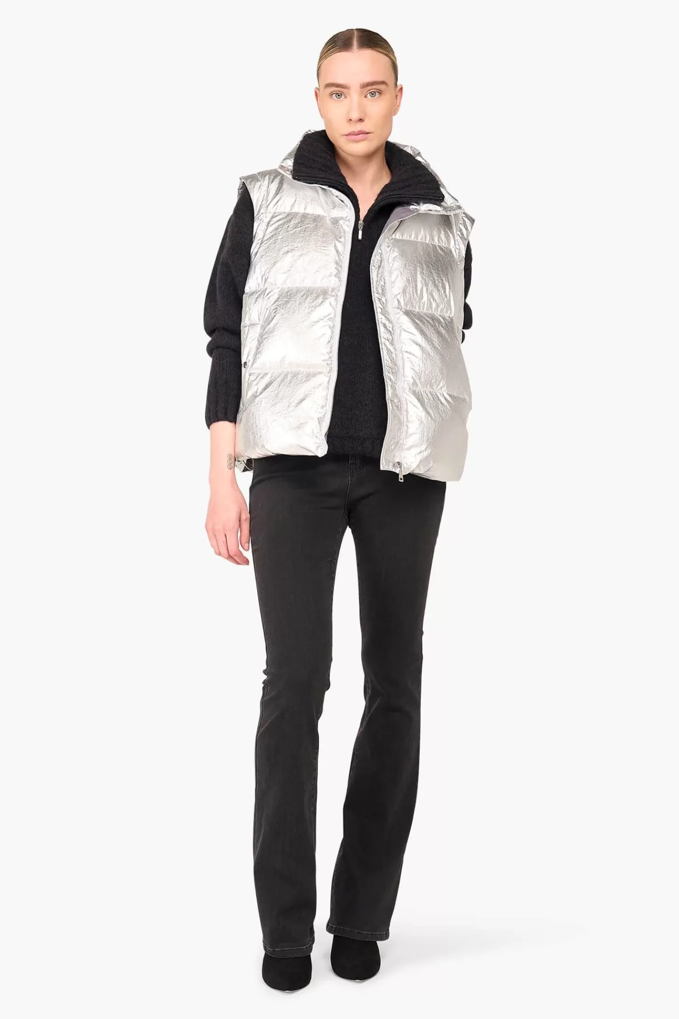 Hot JANICE Puffer Vest Dames Byron Silver