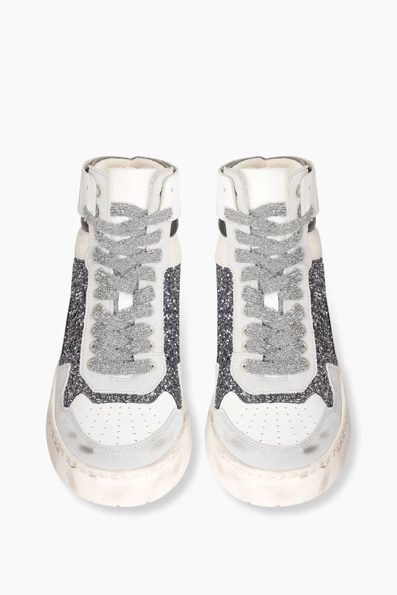 Outlet JANICE Sneakers Dames Duncan Hightop Gun Metal Glitters