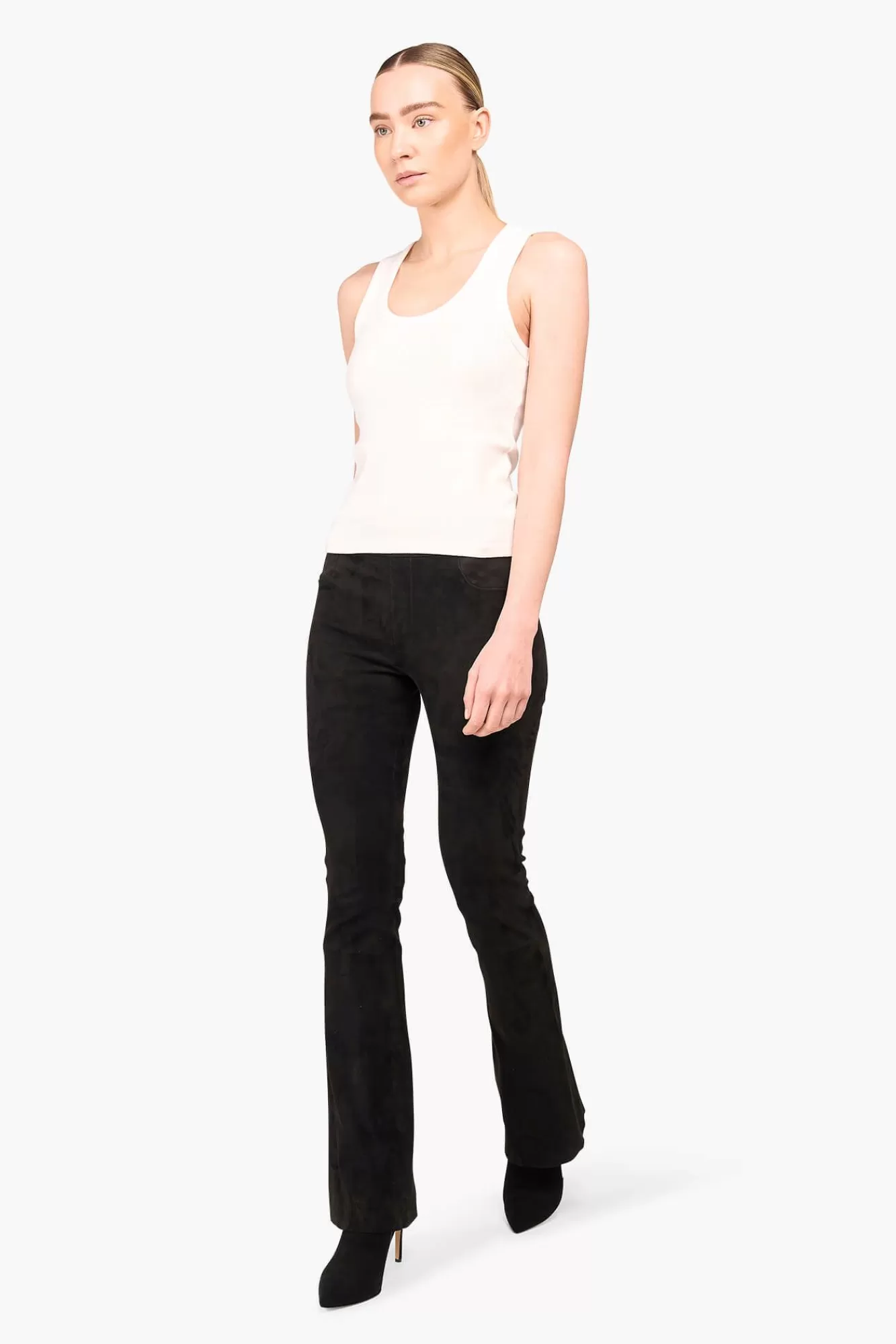 Flash Sale JANICE Suede Flared Dames Broek Arlo Zwart