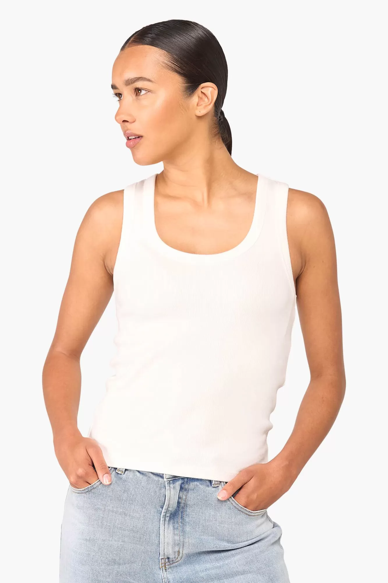 Discount JANICE Tanktop Dames Katoen Joni White