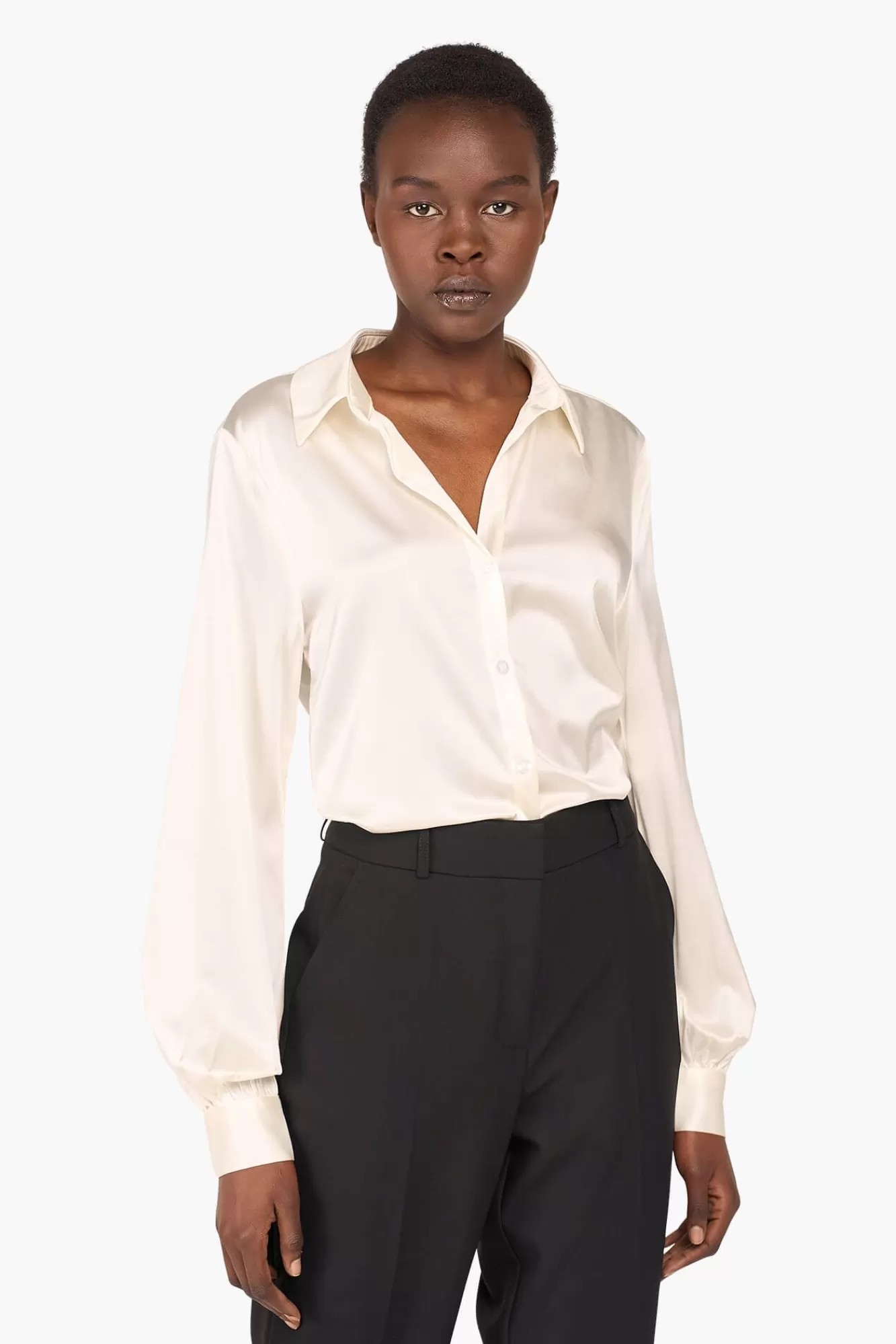 New JANICE Zijden Blouse Dames Bobby Off White