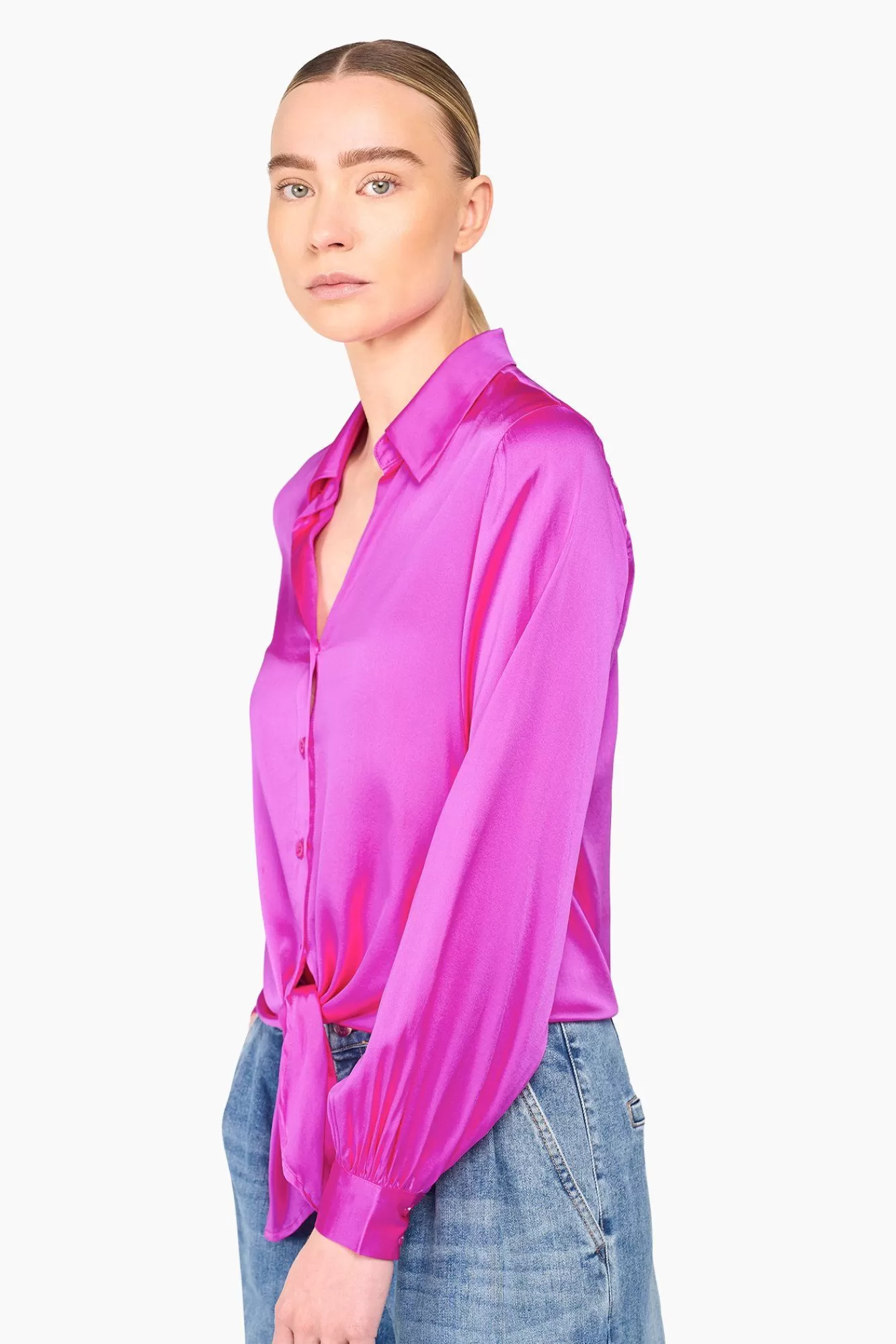 Store JANICE Zijden Blouse Dames Bobby Roze