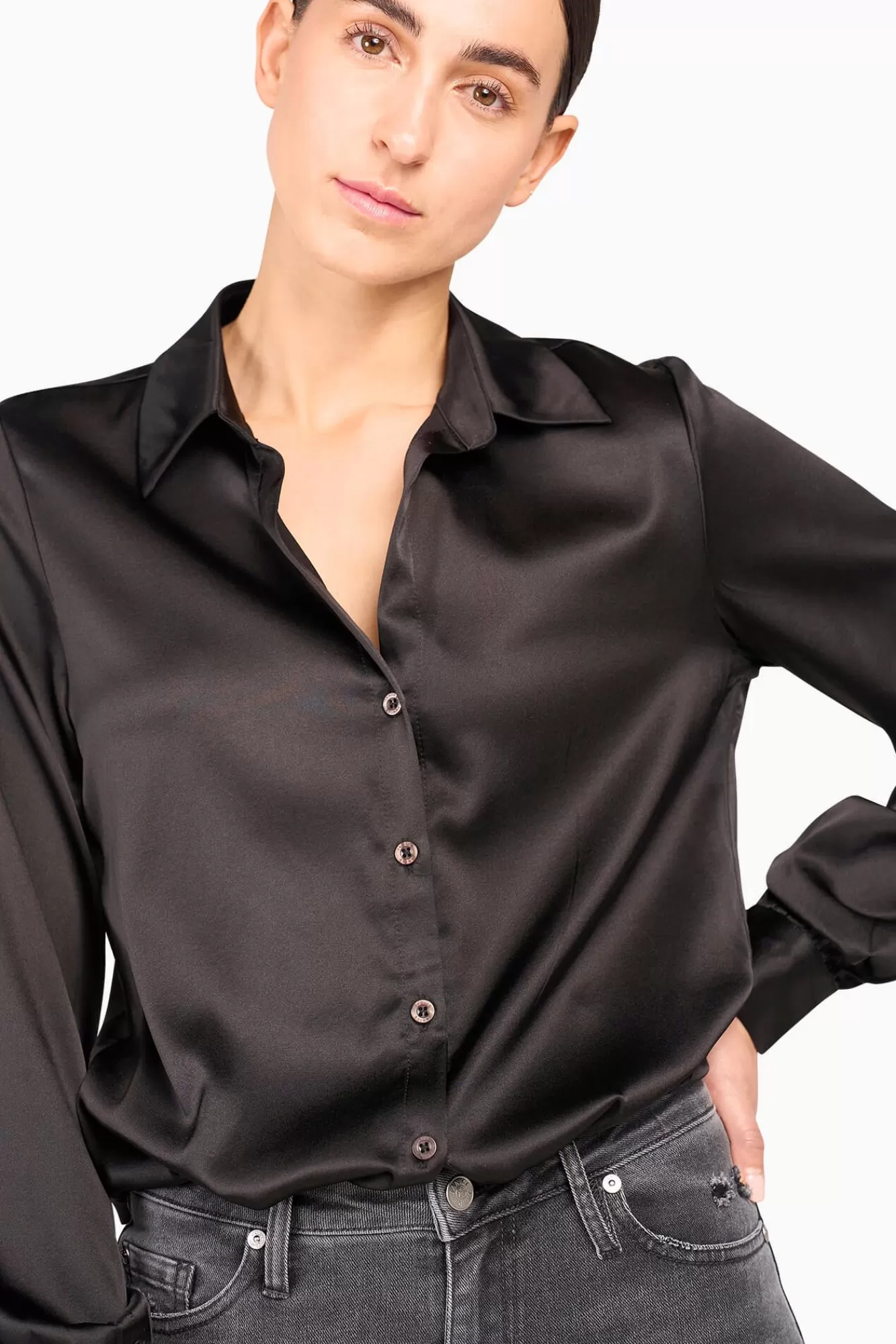 Store JANICE Zijden Blouse Dames Bobby Zwart