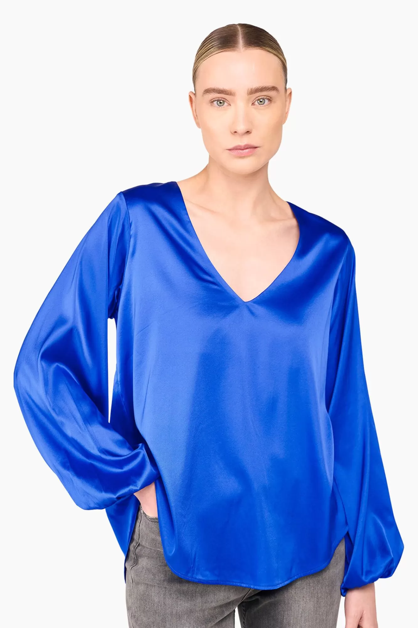 Cheap JANICE Zijden Blouse Dames Tristan Blauw