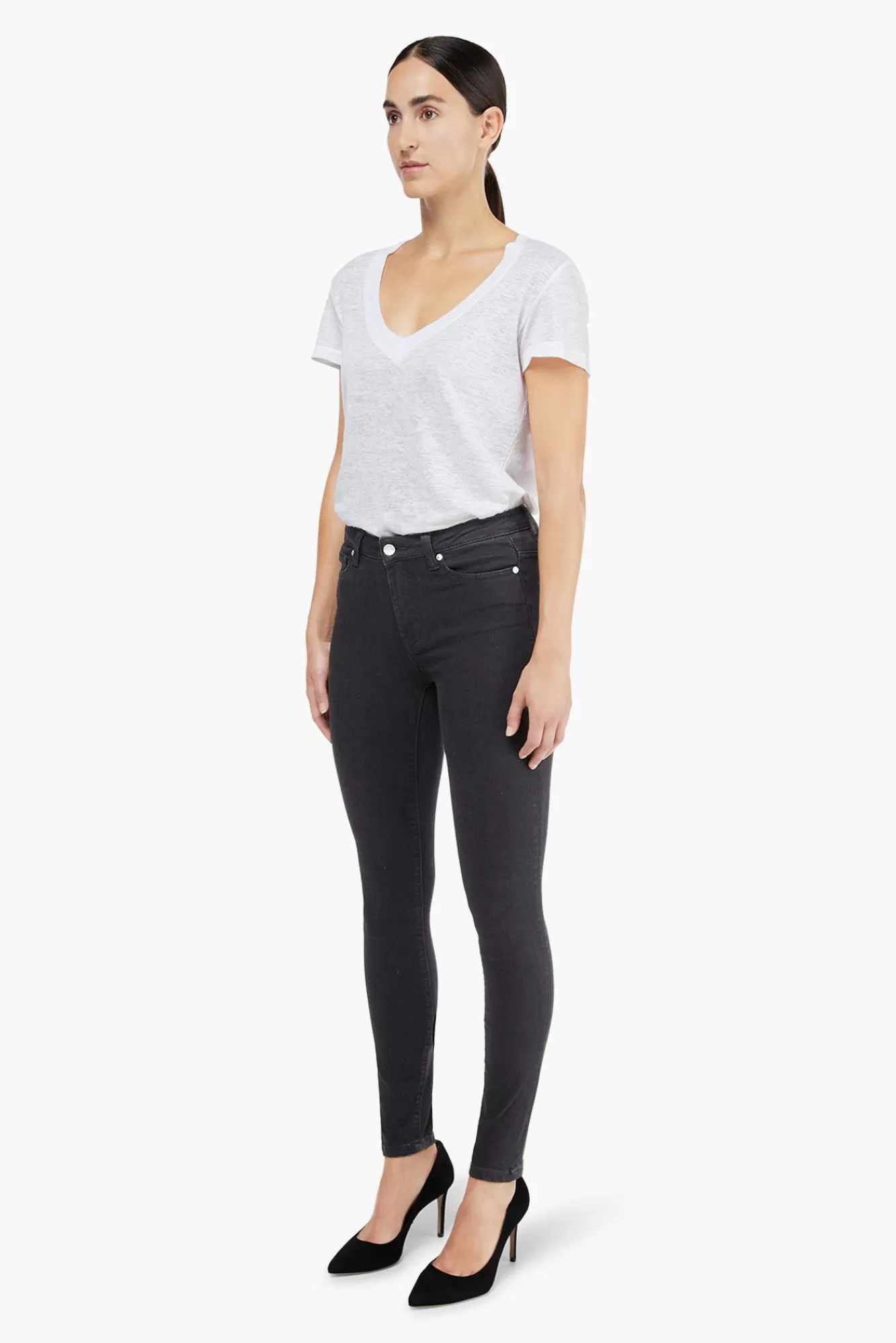 Fashion JANICE Zwarte High Waist Skinny Jeans Rocket Black 001