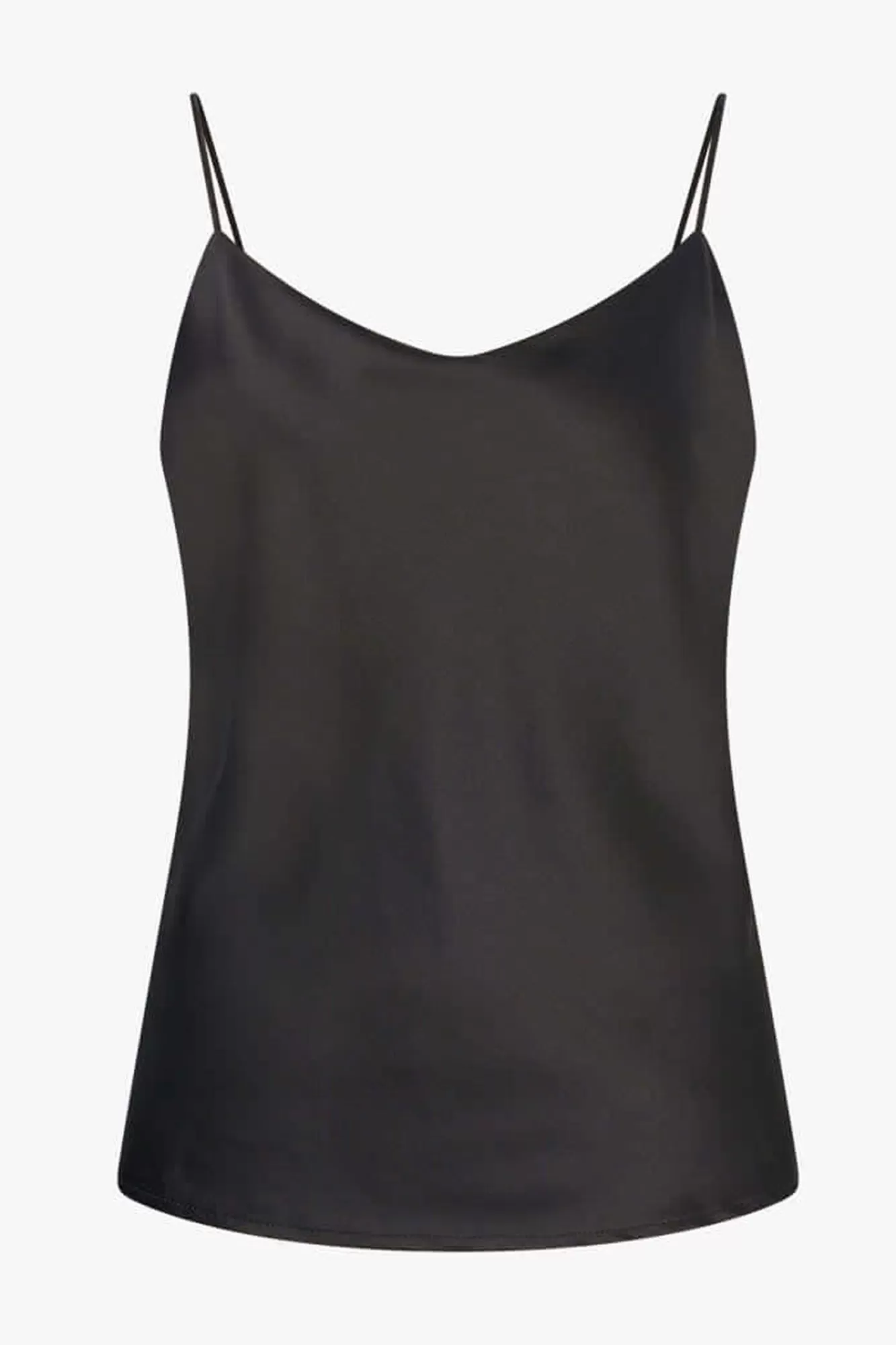 Clearance JANICE Zwarte Zijden Top River Black